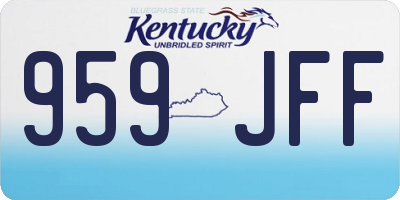 KY license plate 959JFF