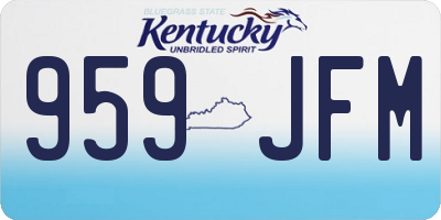 KY license plate 959JFM