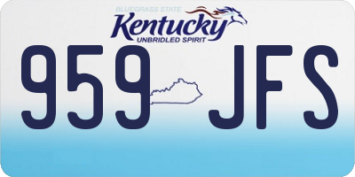 KY license plate 959JFS