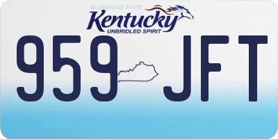 KY license plate 959JFT
