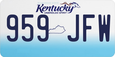 KY license plate 959JFW