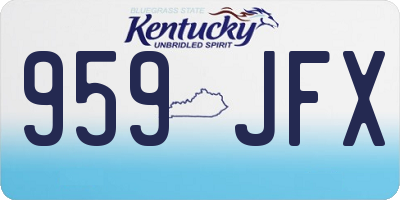 KY license plate 959JFX