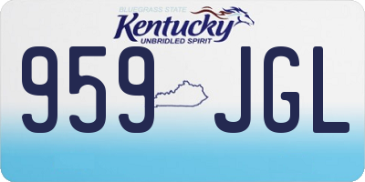 KY license plate 959JGL