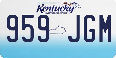 KY license plate 959JGM