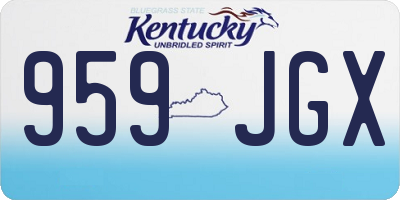 KY license plate 959JGX