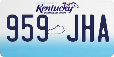 KY license plate 959JHA