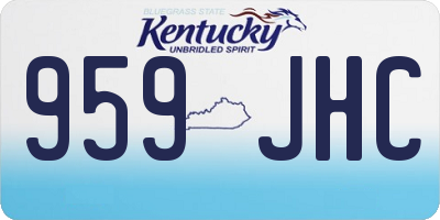KY license plate 959JHC