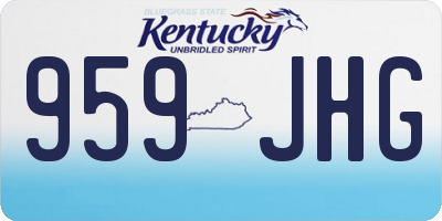 KY license plate 959JHG