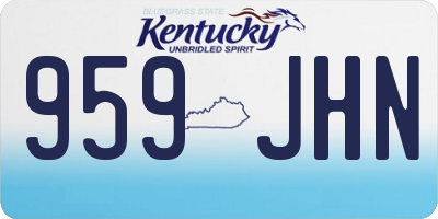 KY license plate 959JHN