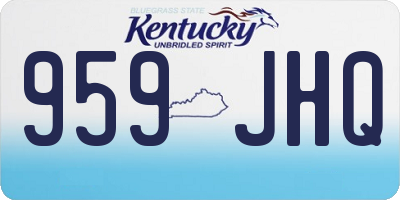 KY license plate 959JHQ