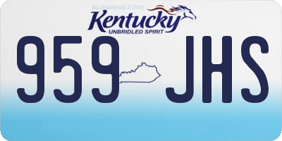 KY license plate 959JHS
