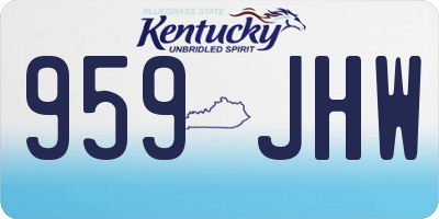 KY license plate 959JHW