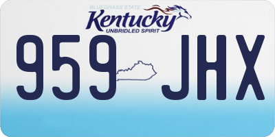 KY license plate 959JHX