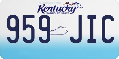 KY license plate 959JIC