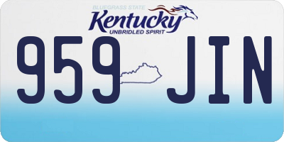 KY license plate 959JIN