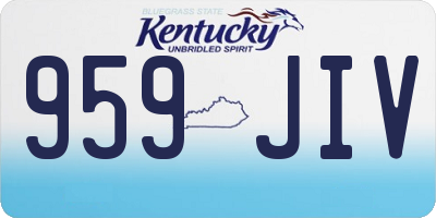 KY license plate 959JIV