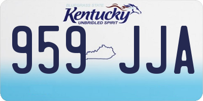 KY license plate 959JJA