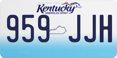 KY license plate 959JJH