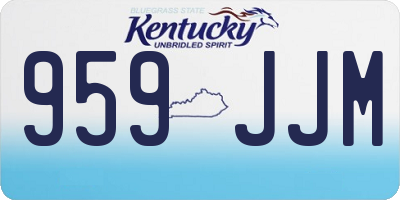 KY license plate 959JJM