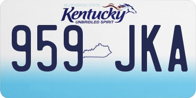 KY license plate 959JKA