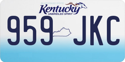 KY license plate 959JKC