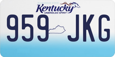 KY license plate 959JKG