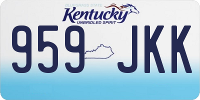 KY license plate 959JKK