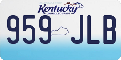 KY license plate 959JLB