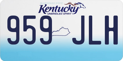 KY license plate 959JLH