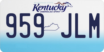 KY license plate 959JLM