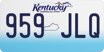 KY license plate 959JLQ