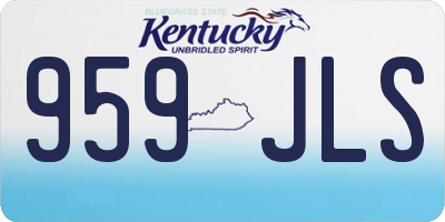 KY license plate 959JLS