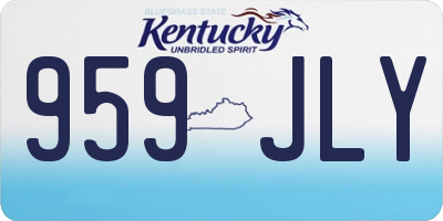 KY license plate 959JLY