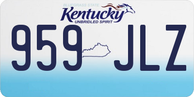 KY license plate 959JLZ