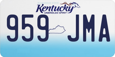 KY license plate 959JMA