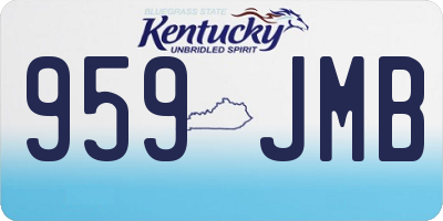 KY license plate 959JMB