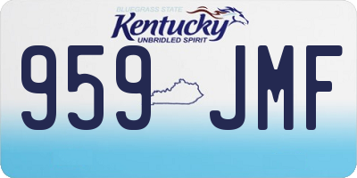 KY license plate 959JMF