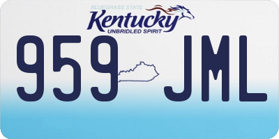 KY license plate 959JML