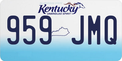 KY license plate 959JMQ