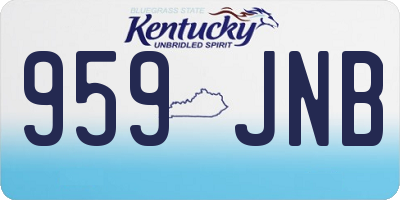 KY license plate 959JNB
