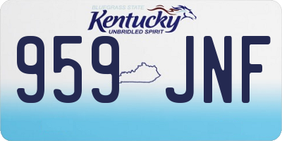 KY license plate 959JNF