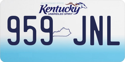 KY license plate 959JNL