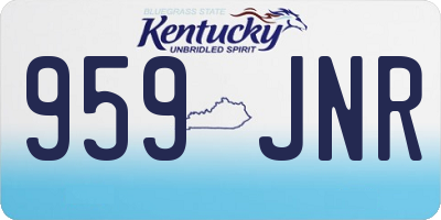 KY license plate 959JNR