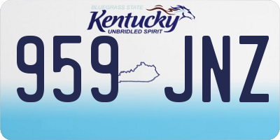 KY license plate 959JNZ