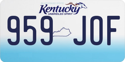 KY license plate 959JOF