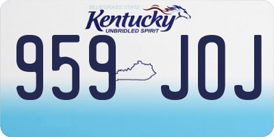 KY license plate 959JOJ