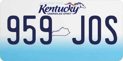 KY license plate 959JOS