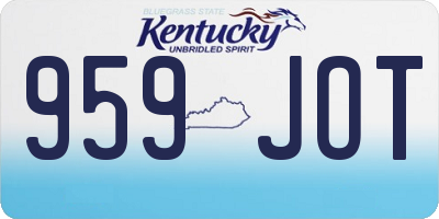 KY license plate 959JOT