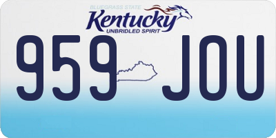 KY license plate 959JOU