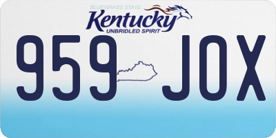 KY license plate 959JOX